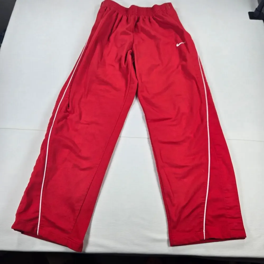 Vintage Y2K Nike Team Red Warm Up Rip Off Button Snap Pants Men's Size XL